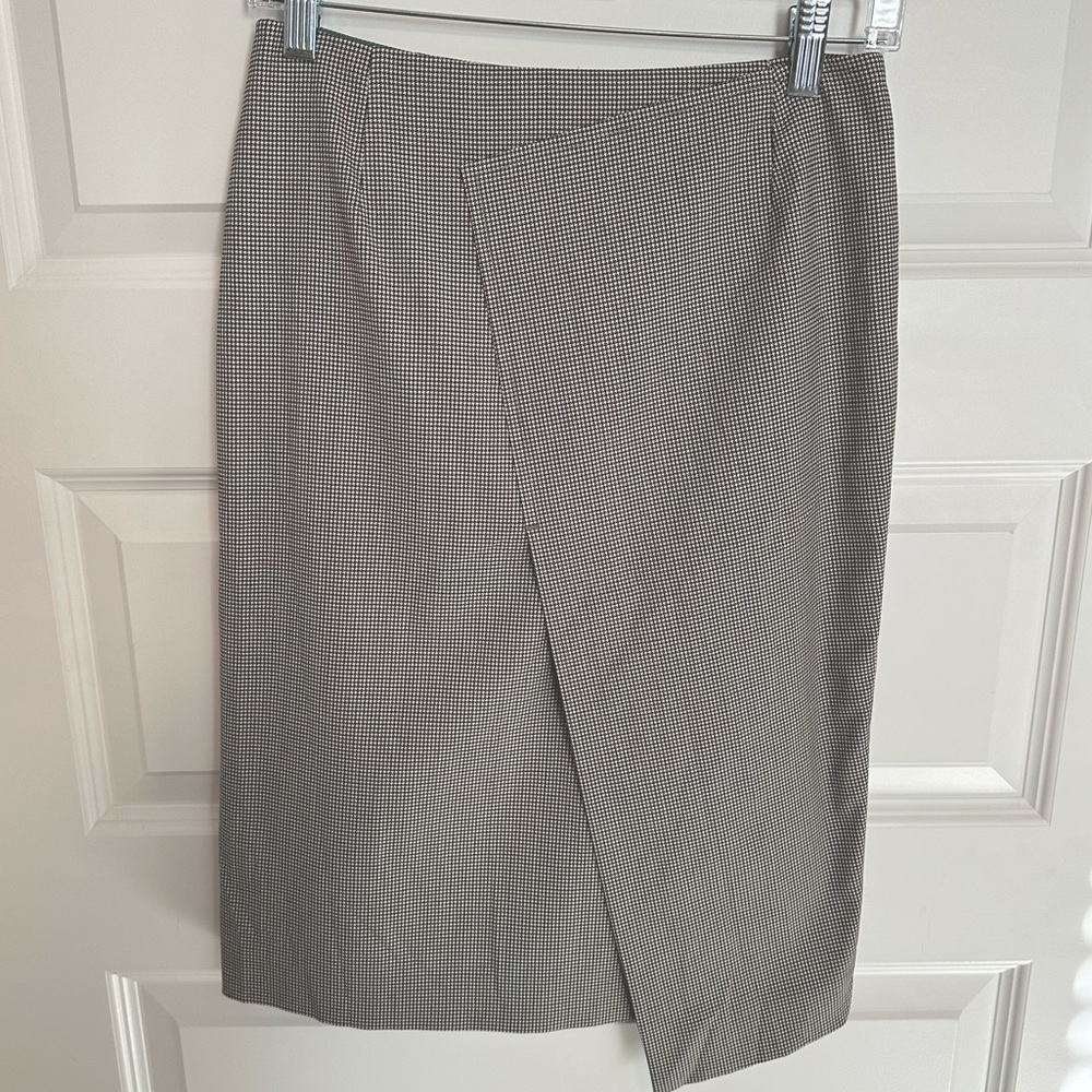 NWT Hugo Boss Stretch Wool Slim-fit Faux Wrap Pencil Skirt